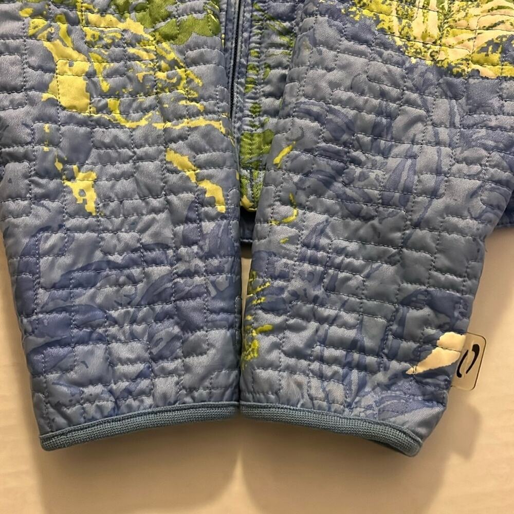 Obermeyer Women's Ski Jacket Size 8 Light Blue Print Quilted Zip Front Pockets - Picture 12 of 15